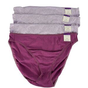 Charter Club Intimates NEW Lot of 4 XXL Bikini Panty Briefs Cotton Pink Lavender